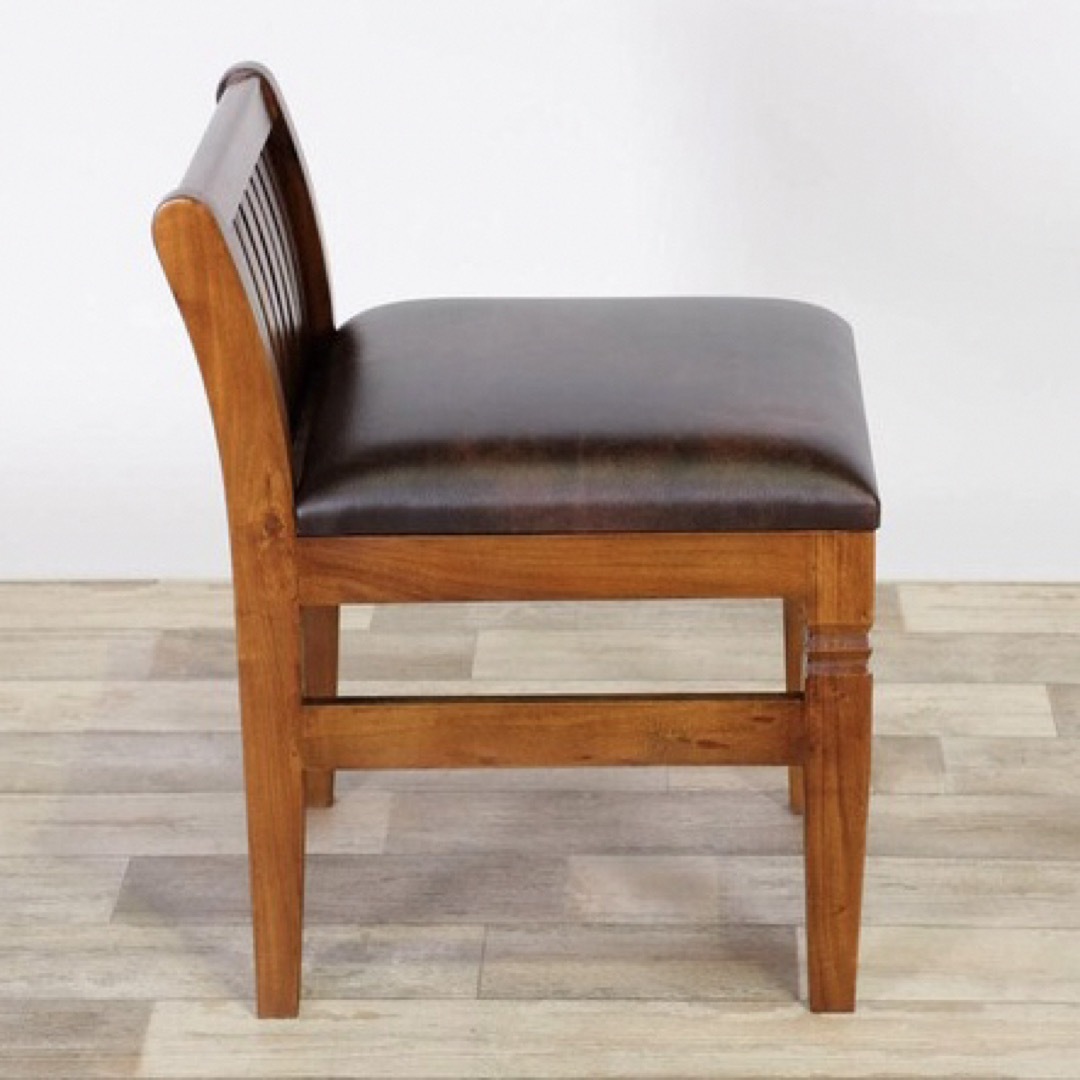 M新品 アジアン チェア カントリー イス 椅子 アンティーク コロニアル 木製