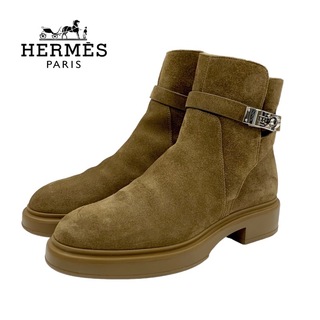 エルメス(Hermes)のエルメス HERMES ヴェオ ブーツ ショートブーツ ムートンブーツ 靴 シューズ ケリー金具 スエード ブラウン(ブーツ)