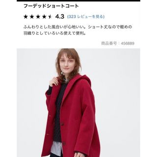 ユニクロ(UNIQLO)のユニクロ　フーデットショートコート(ロングコート)