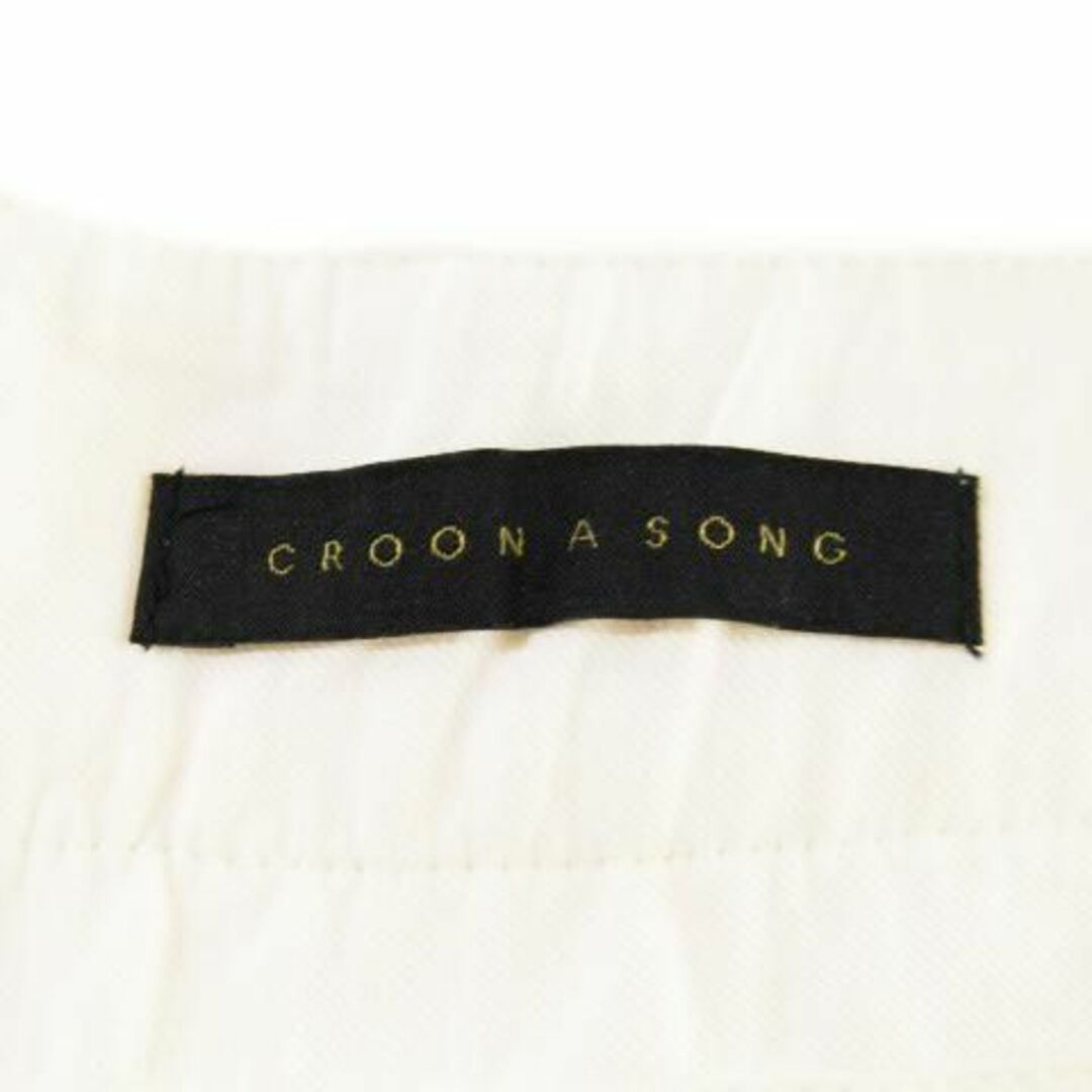 CROON A SONG(クルーンアソング)のクルーンアソング パンツ ガウチョ ワイド 38 白 211029AH8A レディースのパンツ(カジュアルパンツ)の商品写真