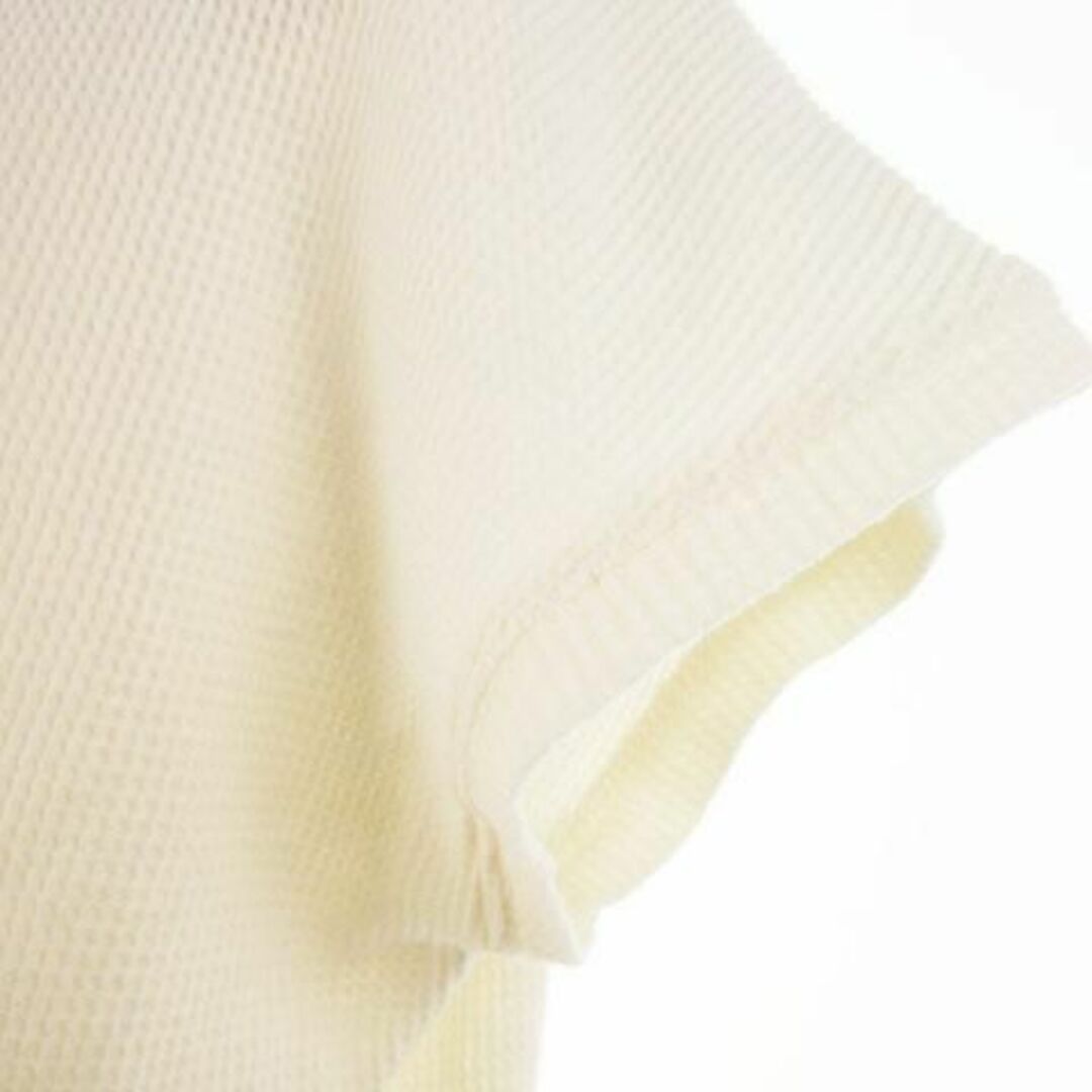 Discoat(ディスコート)のディスコート カットソー ワッフル 半袖 刺繍 F 220421AH7A レディースのトップス(Tシャツ(半袖/袖なし))の商品写真