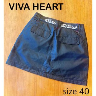 VIVA HEART - ビバハート ゴルフウェア レディース スカート 黒 中綿 サイズ40 秋冬 無地