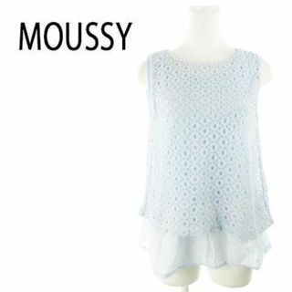 マウジー(moussy)のマウジー カットソー ノースリーブ レース レイヤード 220421AH9A(カットソー(半袖/袖なし))