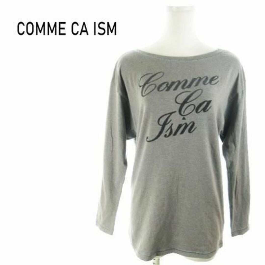 COMME CA ISM(コムサイズム)のコムサイズム カットソー 長袖 プリント ロゴ M グレー 220330AH5A レディースのトップス(カットソー(長袖/七分))の商品写真