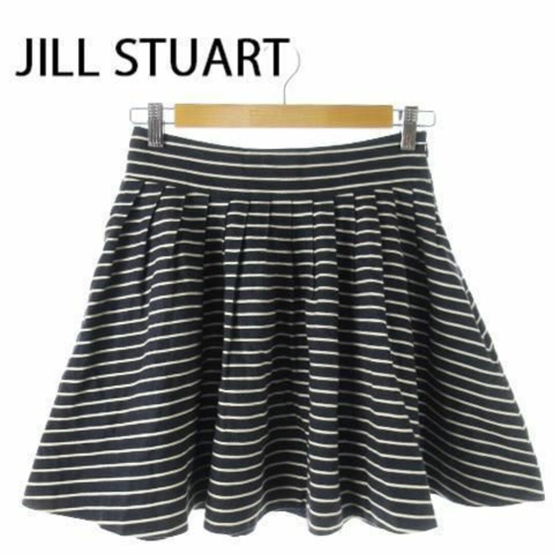 JILLSTUART(ジルスチュアート)のジルスチュアート ミニスカート フレア ボーダー 2 211118AO19A レディースのスカート(ミニスカート)の商品写真