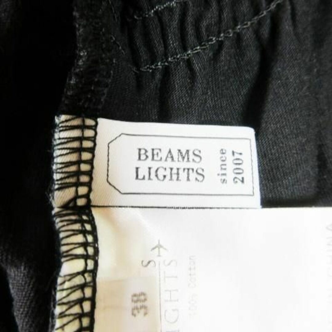 BEAMS LIGHTS(ビームスライツ)のビームスライツ カットソー 半袖 ギャザーゴム 38 黒 210508MN14A レディースのトップス(カットソー(半袖/袖なし))の商品写真