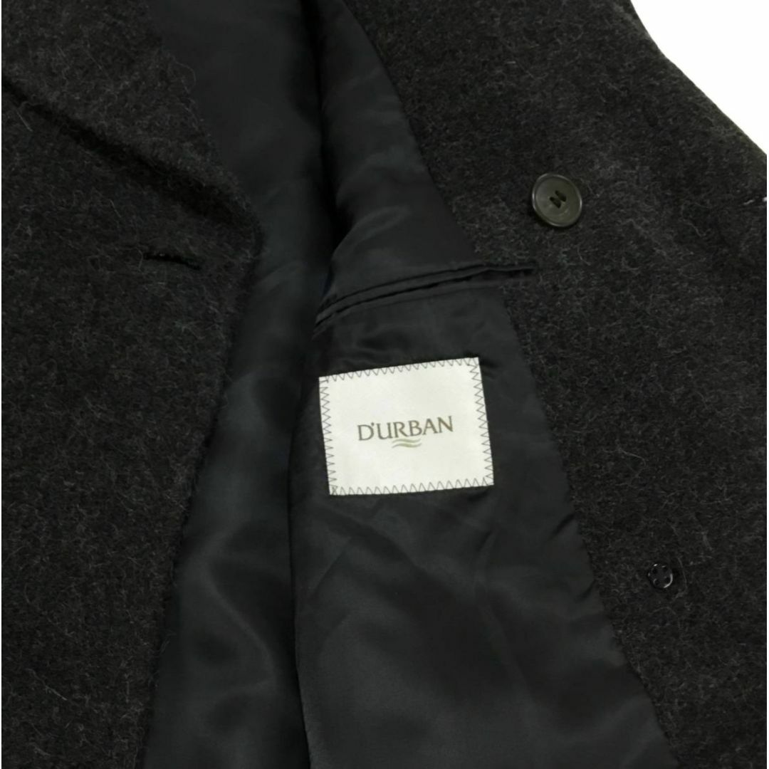 D'URBAN ダーバン アルパカ混起毛ブークレダブルブレストコート