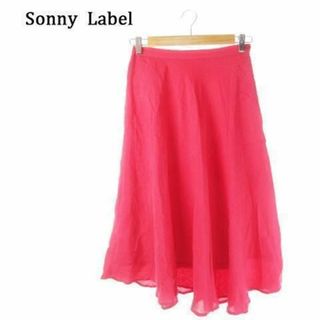 アーバンリサーチサニーレーベル(URBAN RESEARCH SONNY LABEL)のサニーレーベル フレアスカート リネン 38 ピンク 210508MN20A(ロングスカート)