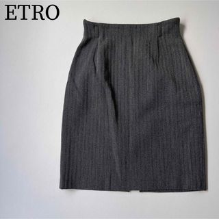 エトロ(ETRO)のETRO エトロ　膝丈スカート　ウール　ストレッチ　イタリア製(ひざ丈スカート)