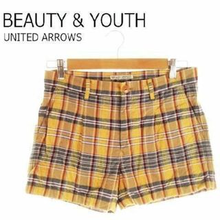 ビューティアンドユースユナイテッドアローズ(BEAUTY&YOUTH UNITED ARROWS)のB&Y ショートパンツ コットン チェック 27 黄 211129AH17A(ショートパンツ)