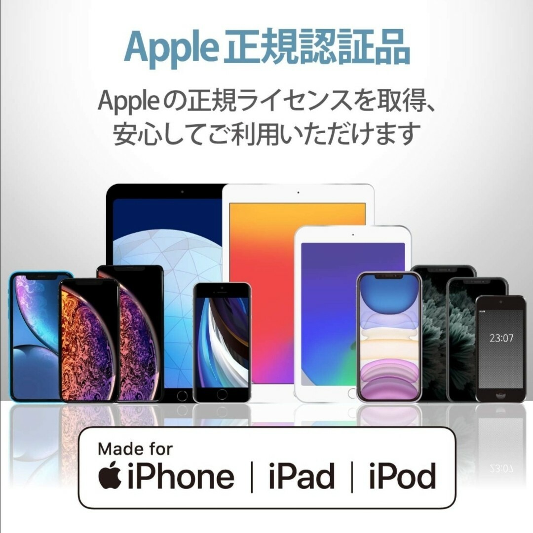 ELECOM(エレコム)のエレコム iPhone ライトニングケーブル 1m iPod 充電 ホワイト … スマホ/家電/カメラのスマホアクセサリー(その他)の商品写真