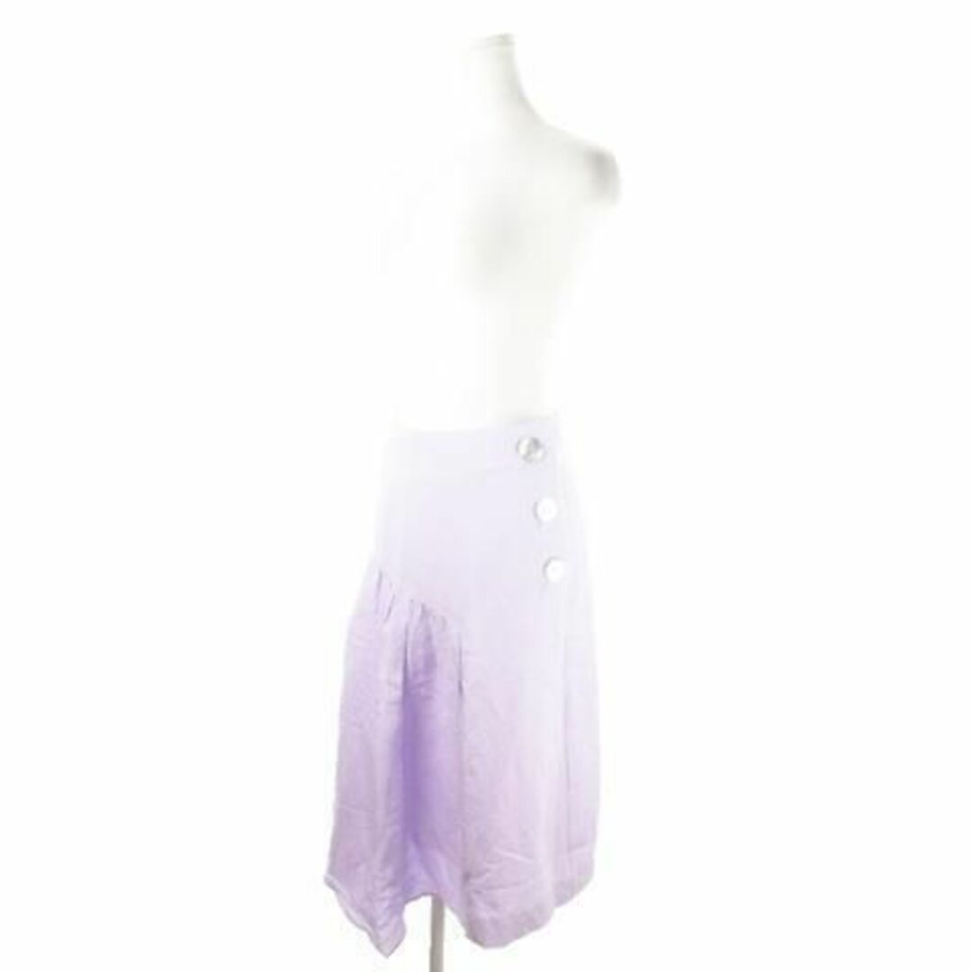 JILLSTUART(ジルスチュアート)のジルスチュアート ミモレスカート ボタン リネン 2 紫 220423AO20A レディースのスカート(ロングスカート)の商品写真
