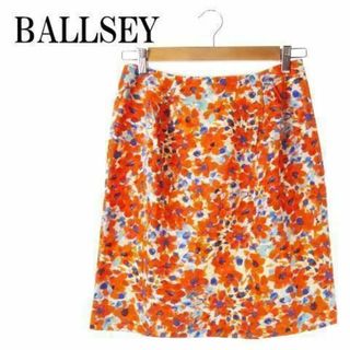 ボールジィ(Ballsey)のボールジィ スカート 台形 花柄 ミニ丈 38 オレンジ 210510YH6A(ミニスカート)