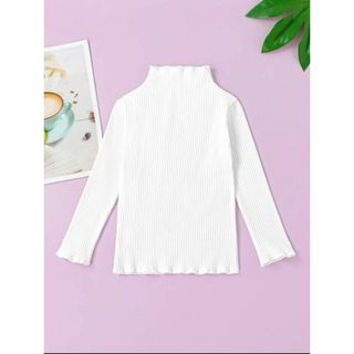 シーイン(SHEIN)のSHEIN ハイネック　リブ　ロンT 110cm(Tシャツ/カットソー)