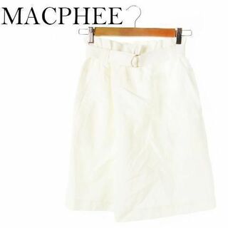 マカフィー(MACPHEE)のマカフィー スカート フレア ミニ ベルト 36 白 210510YH9A(ミニスカート)
