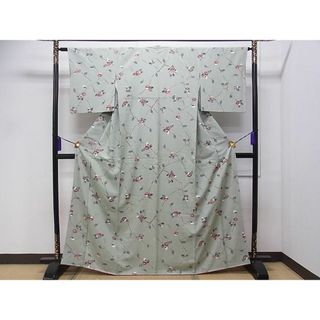 平和屋川間店■訪問着　型染め　枝椿　銀彩　逸品　kb3037(着物)