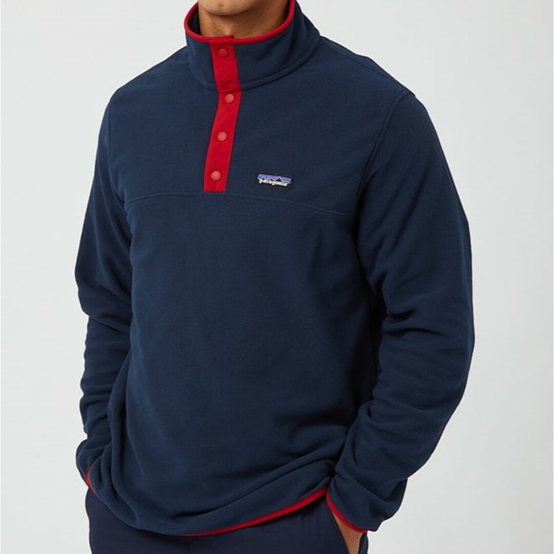 patagonia(パタゴニア)のPATAGONIA パタゴニア 21SS MICRO D SNAP-T FLEECE PULLOVER メンズ マイクロD スナップT プルオーバー 26165 XL NNCR NEW NAVY W/CLASSIC RED フリース アウター【中古】【PATAGONIA】 メンズのジャケット/アウター(ブルゾン)の商品写真