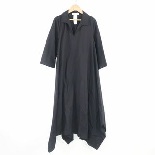 マックスマーラ(Max Mara)の美品 MAXMARA マックスマーラ ワンピース 44 LL コットン100％ 白タグ ロング丈 七分袖 Aライン レディース AM5353A24 (ミニワンピース)