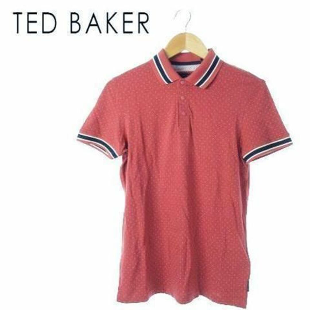 TED BAKER(テッドベイカー)のテッドベーカー 半袖ポロシャツ 鹿の子 ドット 1 赤 210511IK1A メンズのトップス(ポロシャツ)の商品写真