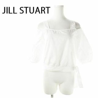 ジルスチュアート(JILLSTUART)のジルスチュアート 五分袖ブラウス ショート丈 S 白 220328AO8A(シャツ/ブラウス(半袖/袖なし))