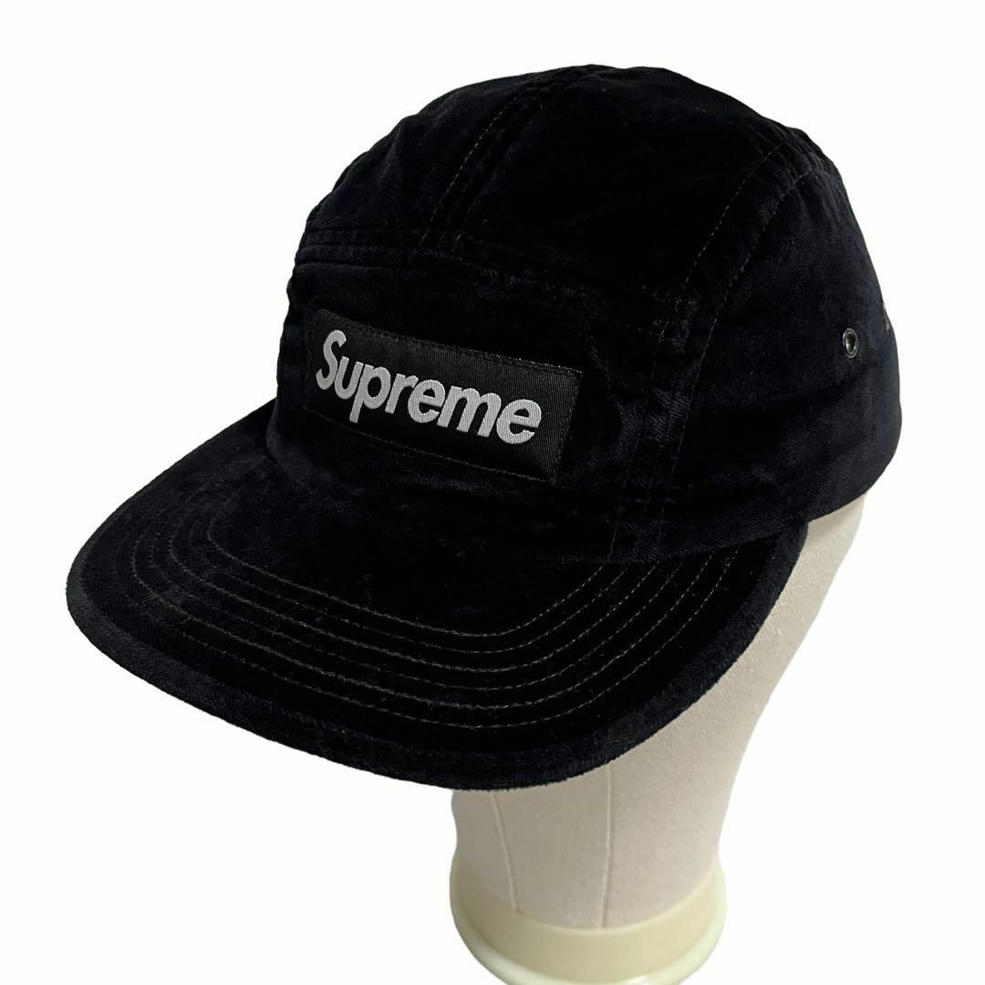 0580 美品 Supreme Velvet Camp Cap Black