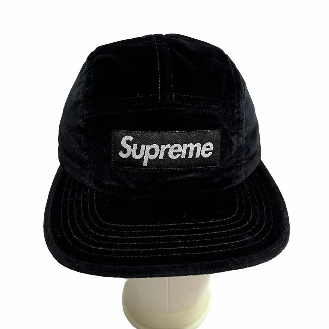 0580 美品 Supreme Velvet Camp Cap Black