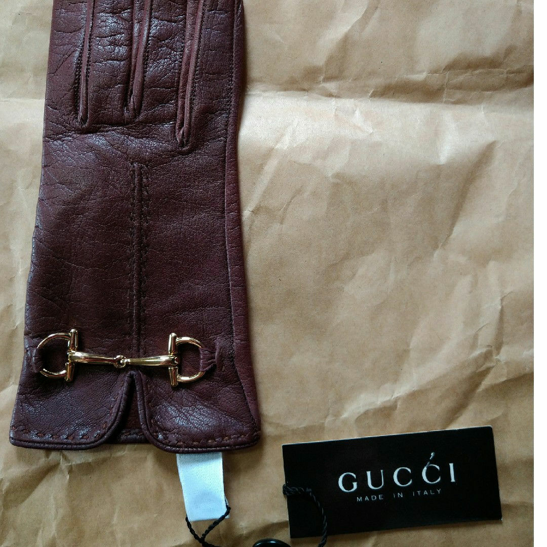 Gucci(グッチ)のGUCCI　グッチホースビットレザーグローブ レディースのファッション小物(手袋)の商品写真