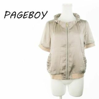 ページボーイ(PAGEBOY)のページボーイ シアーブルゾン 半袖 フリル 透け感 ツヤ 220826AH19A(ブルゾン)