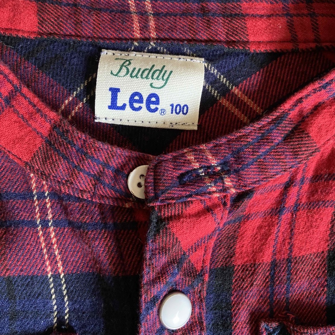 Buddy Lee(バディーリー)のBuddy Lee フランネルシャツ　赤　男の子　100cm キッズ/ベビー/マタニティのベビー服(~85cm)(シャツ/カットソー)の商品写真