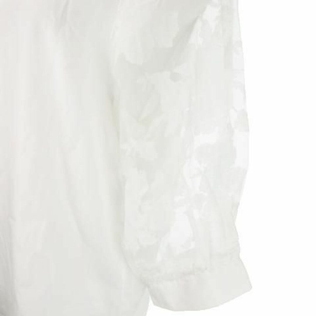 GRL(グレイル)のグレイル ブラウス スカラップ 五分袖 ジャガード 白 220829AH20A レディースのトップス(シャツ/ブラウス(長袖/七分))の商品写真