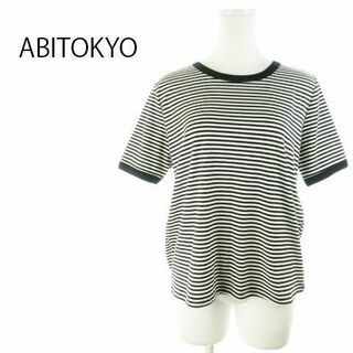 アビトーキョー(ABITOKYO)のアビトーキョー カットソー 半袖 ボーダー L 白黒 220526AH21A(Tシャツ(半袖/袖なし))