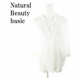 ナチュラルビューティーベーシック(NATURAL BEAUTY BASIC)のナチュラルビューティベーシック ブラウス 七分袖 M 白 210513YH11A(シャツ/ブラウス(長袖/七分))