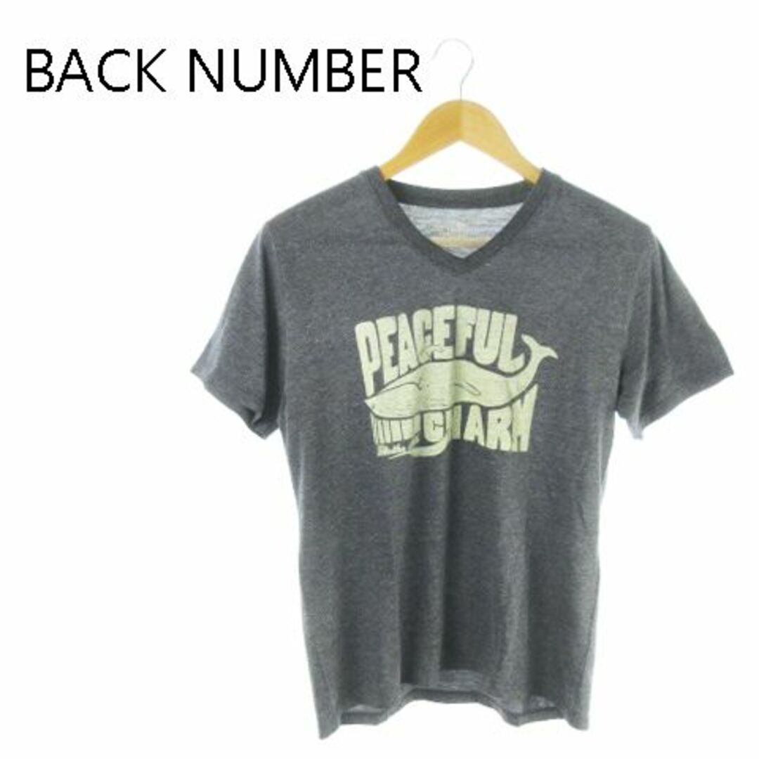 BACK NUMBER(バックナンバー)のバックナンバー Tシャツ Vネック 半袖 プリント M 紺 220928AO1A メンズのトップス(Tシャツ/カットソー(半袖/袖なし))の商品写真