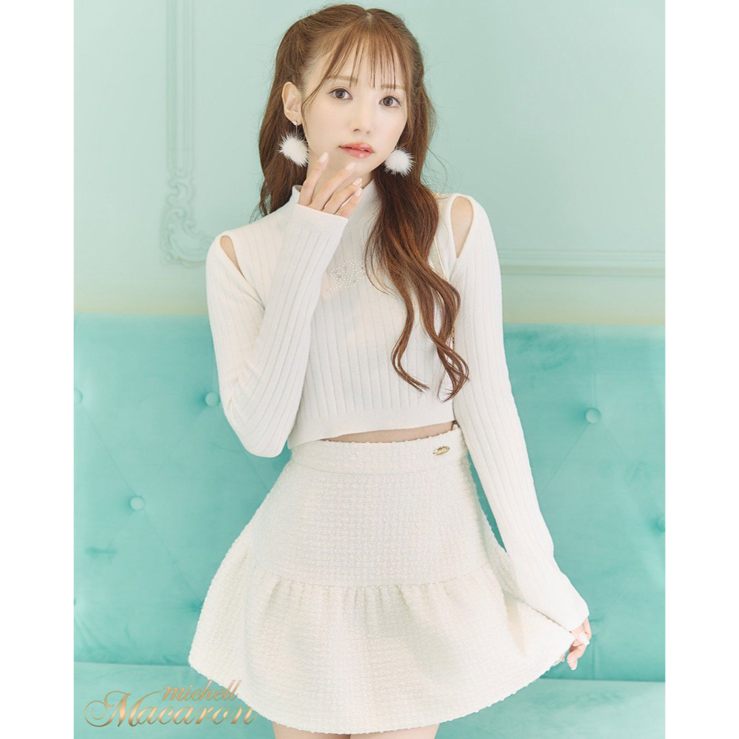 michellMacaron - 新品未使用 ミシェルマカロン ツイードフレア michellMacaron - 新品未使用 ミシェルマカロン ツイードフレア