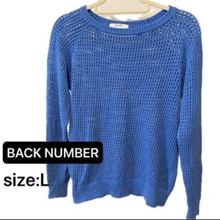 バックナンバー(BACK NUMBER)のバックナンバー レディース ニット セーター 青　かぎあみニット　古着(ニット/セーター)