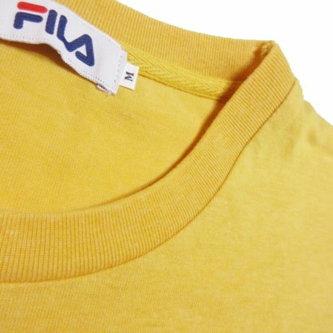 FILA(フィラ)のフィラ 半袖Tシャツ ショート丈 プリント ロゴ M 黄 220929AO6A レディースのトップス(Tシャツ(半袖/袖なし))の商品写真