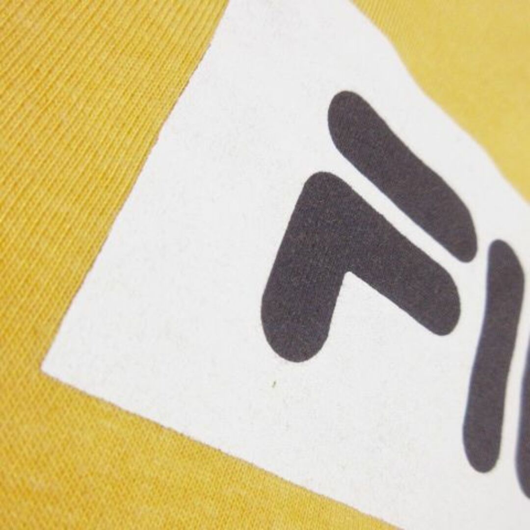 FILA(フィラ)のフィラ 半袖Tシャツ ショート丈 プリント ロゴ M 黄 220929AO6A レディースのトップス(Tシャツ(半袖/袖なし))の商品写真