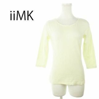 アイアイエムケー(iiMK)のアイアイエムケー カットソー 七分袖 ストレッチ 薄黄 220830AH8A(Tシャツ(長袖/七分))