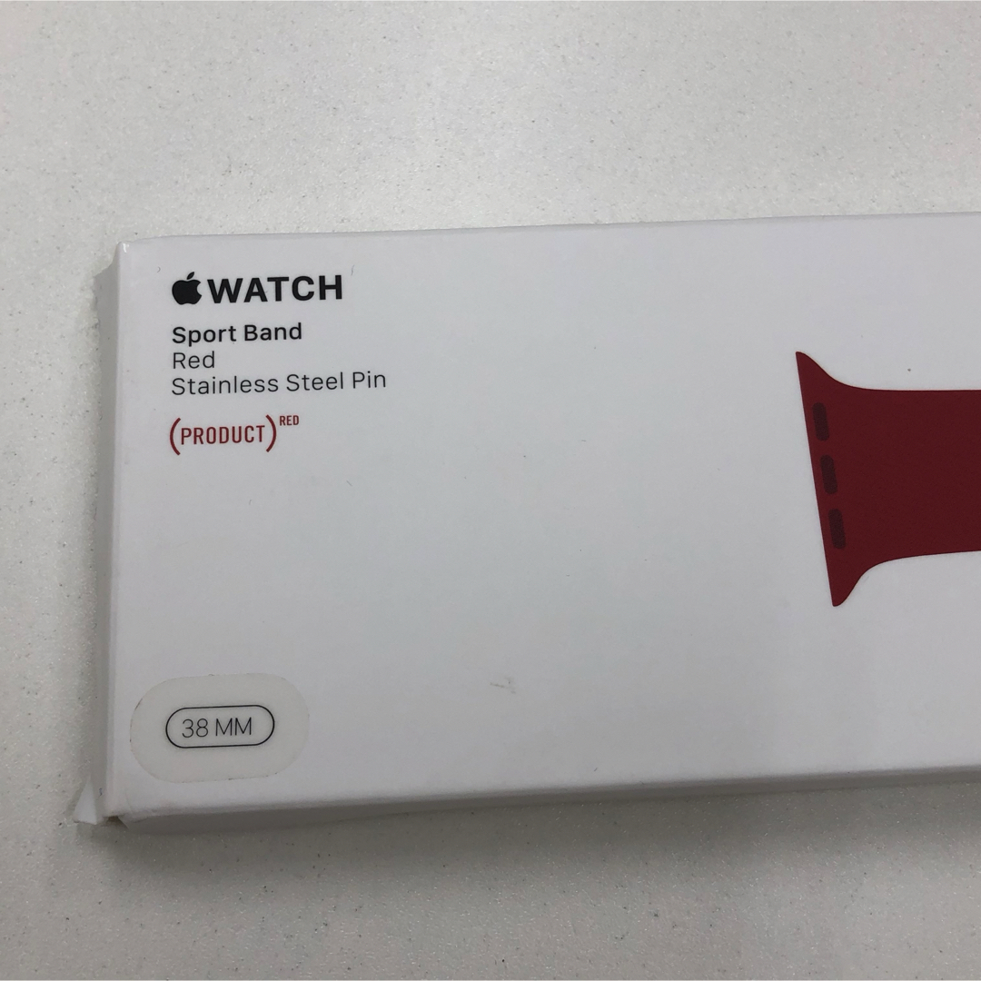 Apple Watch(アップルウォッチ)のアップルウォッチ 純正 赤 スポーツバンド 38mm Apple Watch スマホ/家電/カメラのスマートフォン/携帯電話(その他)の商品写真