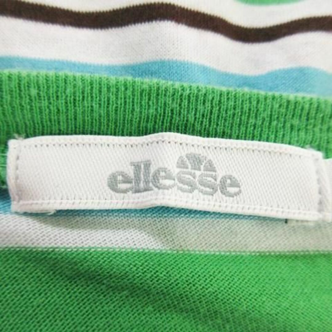 エレッセ Tシャツ カットソー 半袖 ボーダー 綿 緑 220830AH9A レディースのトップス(Tシャツ(半袖/袖なし))の商品写真