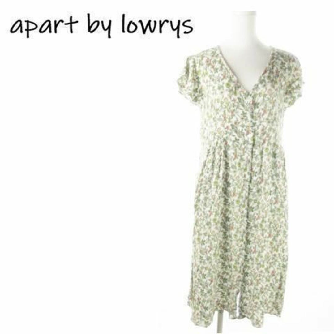 apart by lowrys(アパートバイローリーズ)のアパートバイローリーズ ワンピース 半袖 花柄 F 緑 220526AO2A レディースのワンピース(ロングワンピース/マキシワンピース)の商品写真