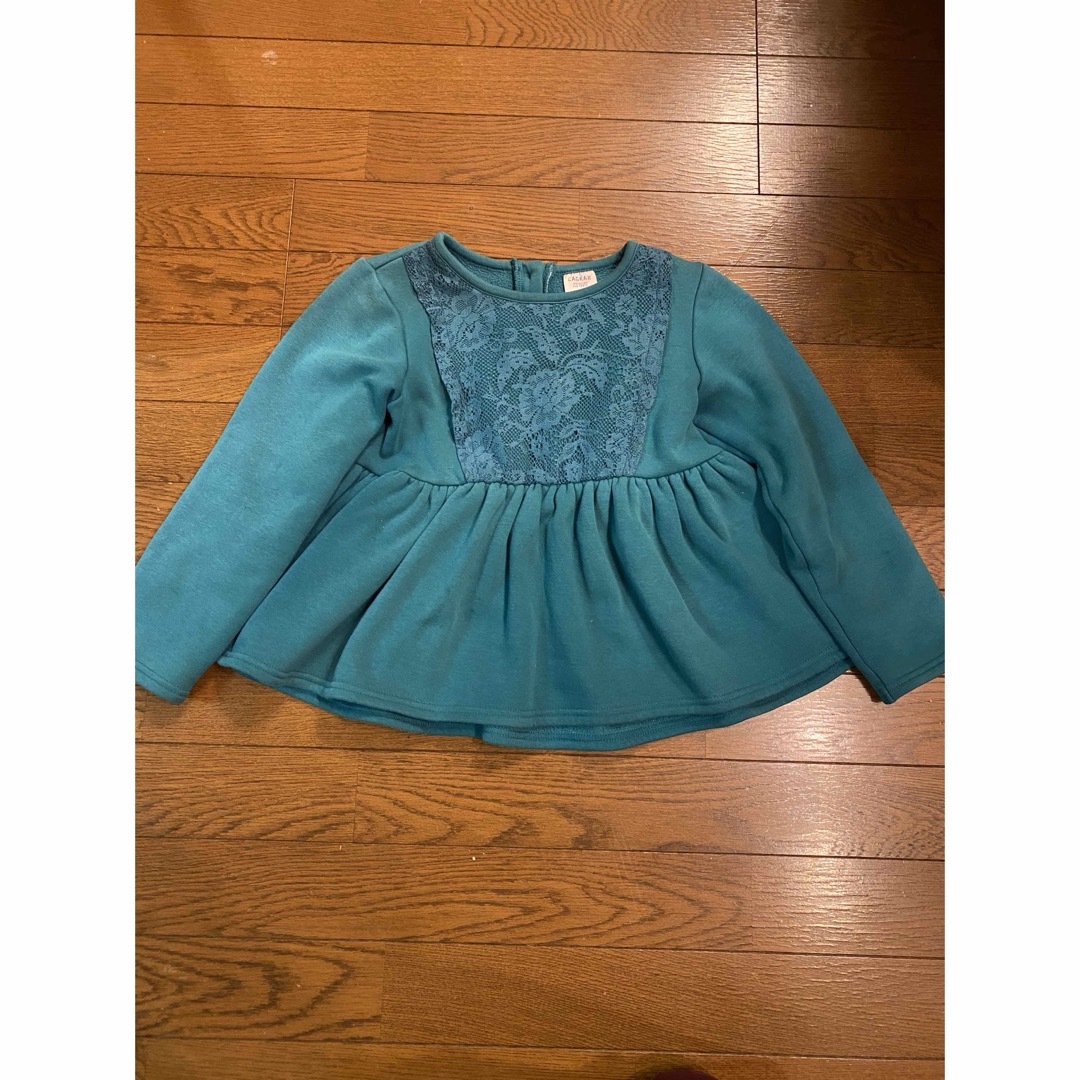 裏起毛　チュニック　130 グリーン キッズ/ベビー/マタニティのキッズ服女の子用(90cm~)(Tシャツ/カットソー)の商品写真