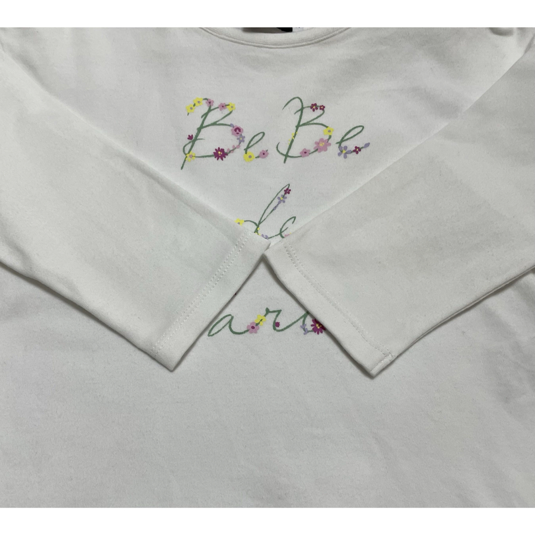 BeBe(ベベ)の長袖 カットソー ホワイト 90 キッズ/ベビー/マタニティのキッズ服女の子用(90cm~)(Tシャツ/カットソー)の商品写真