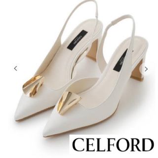 CELFORD❤️新品ビジュー付きフラップパンプス38❤️24.5cm