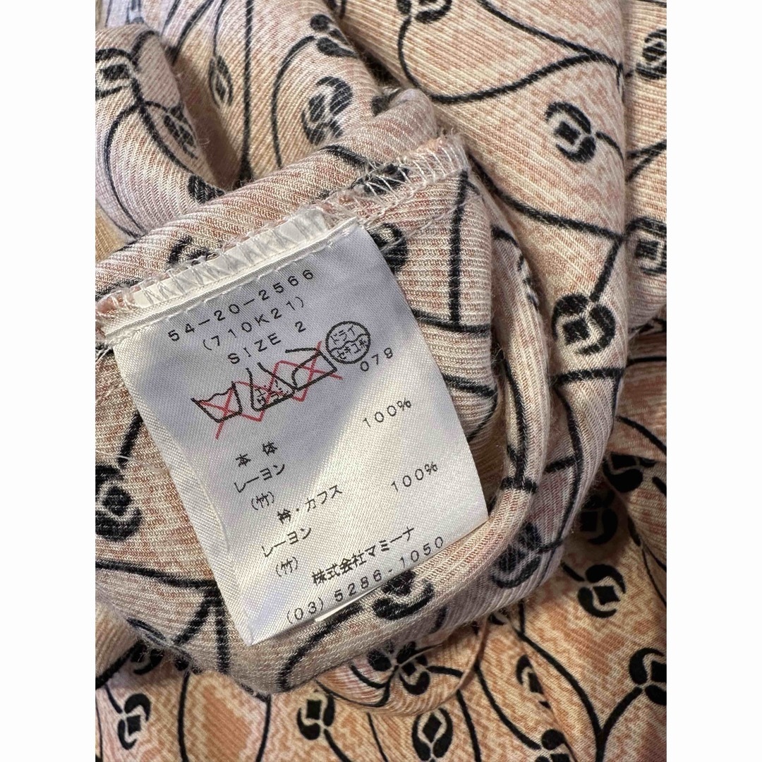 ANNA SUI(アナスイ)のANNA SUI ピンクレトロ柄、スモッキング刺繍チュニック　超美品 レディースのトップス(チュニック)の商品写真