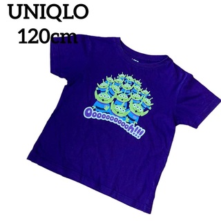 ユニクロ(UNIQLO)の【美品】UNIQLO キッズ Tシャツ ディズニー 120cm パープル 可愛い(Tシャツ/カットソー)