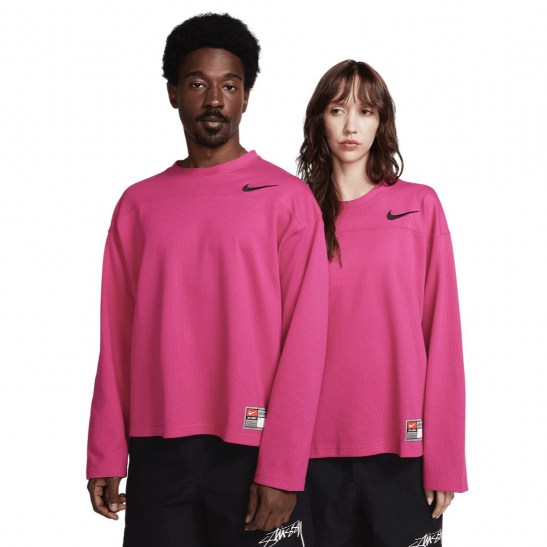 NIKE(ナイキ)のNike x Stussy Long Sleeve Top "Pink" メンズのトップス(Tシャツ/カットソー(七分/長袖))の商品写真