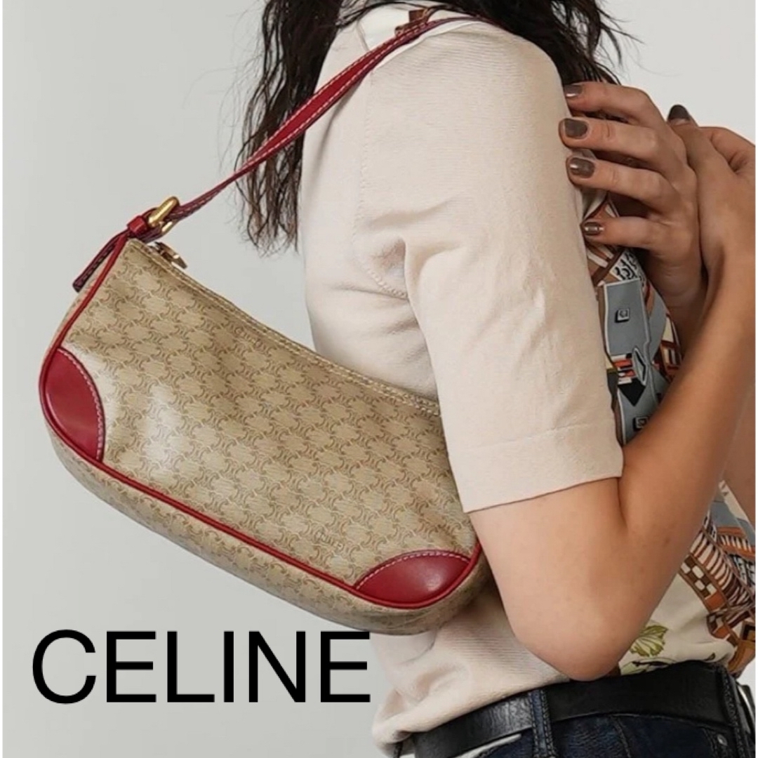 celine(セリーヌ)のCELINE ハンドバッグ　アクセサリーポーチ マカダム　PVGレザー レディースのバッグ(ハンドバッグ)の商品写真