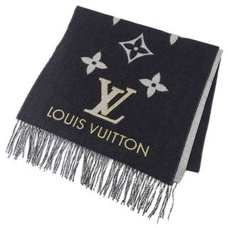 ルイヴィトン(LOUIS VUITTON)のルイ ヴィトン LOUIS VUITTON マフラー レディース ブランド ストール エシャルプ レイキャビック スタッディー カシミヤ ノワール M71588 ブラック 黒 おしゃれ 防寒 あったか 秋冬 【中古】(マフラー/ストール)