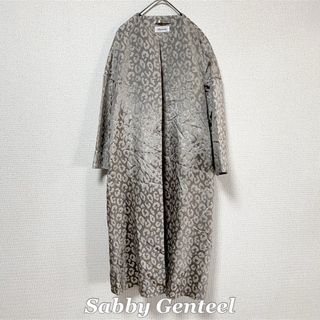 【SALE】sabby genteel レオパードノーカラーコート(ノーカラージャケット)